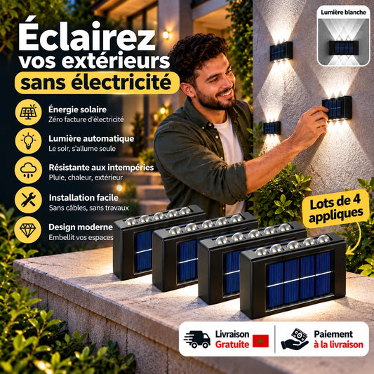 Appliques Murales Solaires Extérieures (Pack de 4 Pcs)