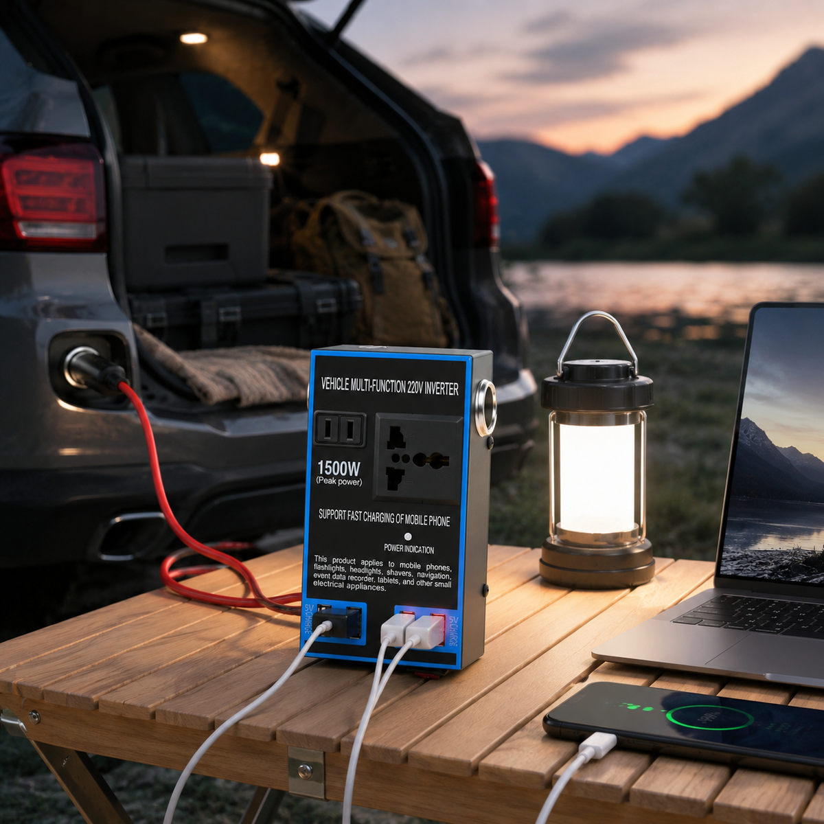 Convertisseur Onduleur Voiture 12V/24V vers 220V – 4 USB