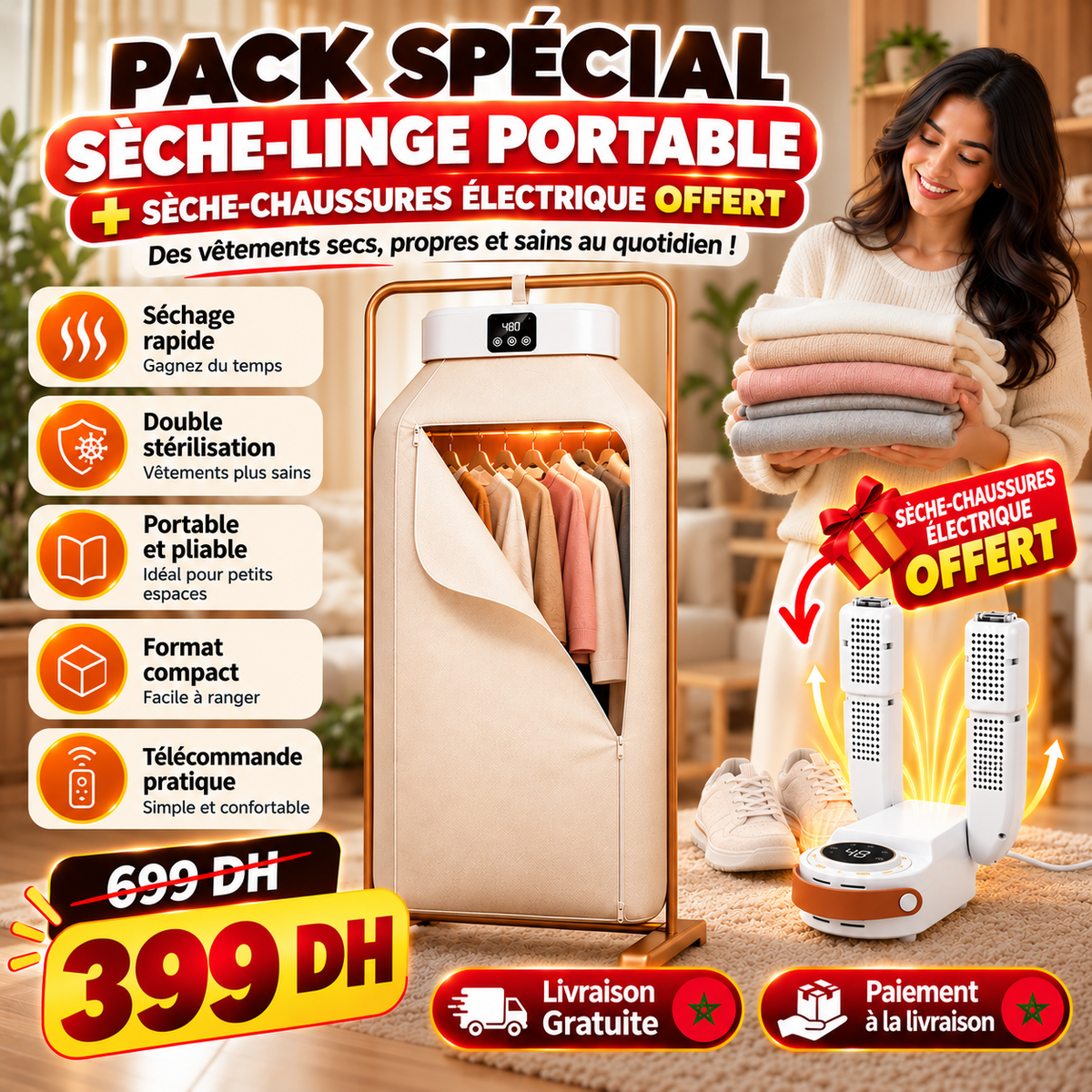 Pack Spécial Séchage Vêtements & Chaussures GRATUIT